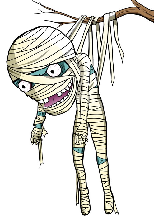 Cartoon illustration of a mummy